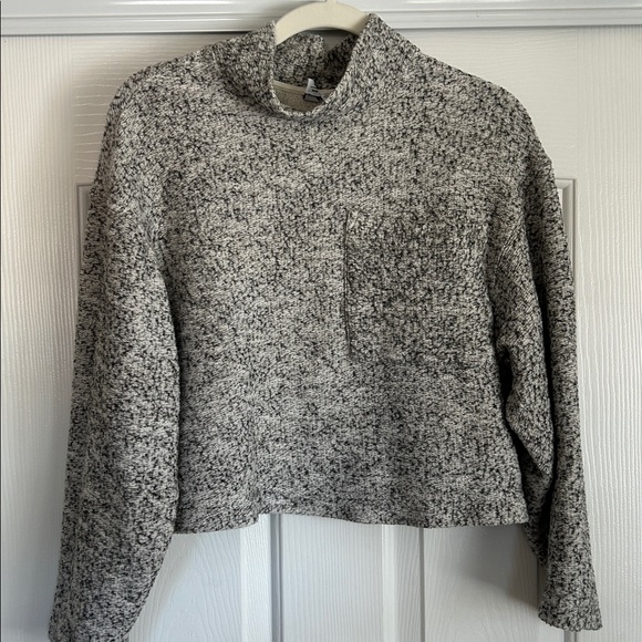 & And Other Stories Mélange Mock Neck Sweater US S‎ Boxy Cropped Minimalist Cozy - Picture 6 of 7